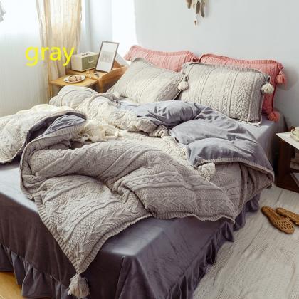  Luxury Cable Knit Bedding Set Styl..
