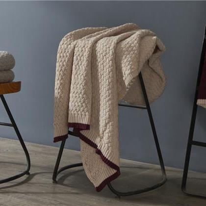 Wool-blend knit blankets, casual sh..