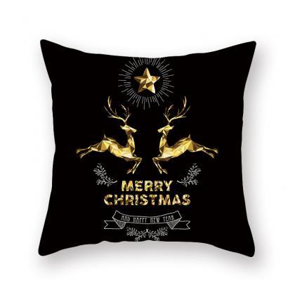 Christmas Bronzing Pillow Cover Mer..