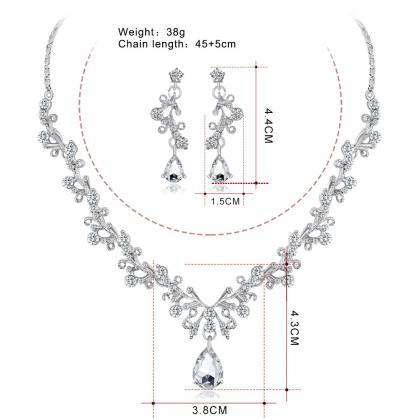 Crystal Diamond Necklace Set Bridal..