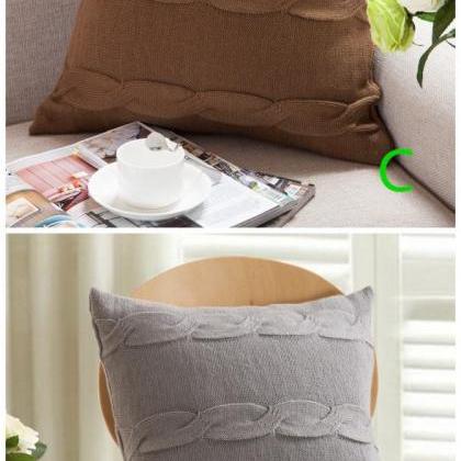Cotton Knitted Pillow Cover Car Pil..