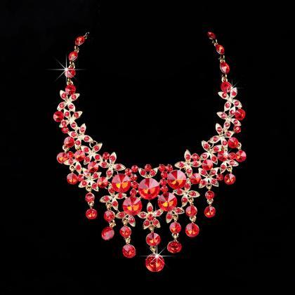 Bridal Crown Necklace Earrings Kore..