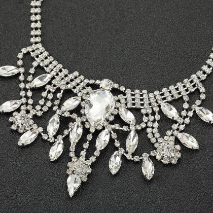 Bridal jewelry crystal necklace ear..