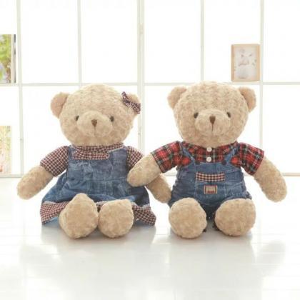 Jeans couple teddy bear plush toy d..