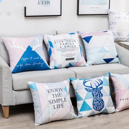 Nordic geometric pillowcases home s..