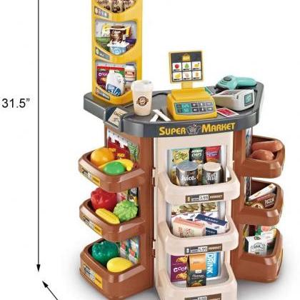 Kids Supermarket Playset with Shopp..