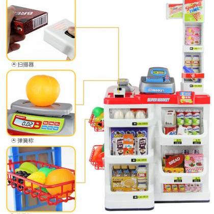 Kids Supermarket Playset with Shopp..