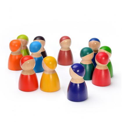 Toddler Wooden Toys 12 Rainbow Frie..