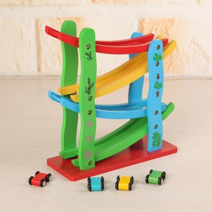 Wooden Car Ramps Race - 4 Level Toy..