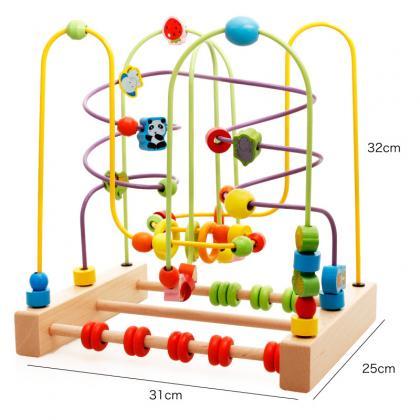 Wooden Fruits Insect Bead Maze Roll..