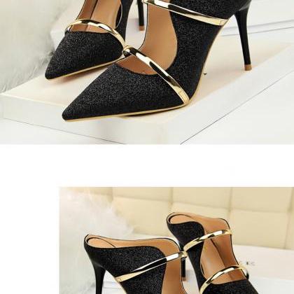 Women's shoes fine heel high-heeled..