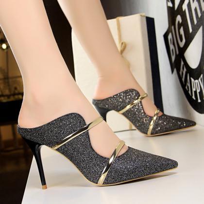 Women's shoes fine heel high-heeled..
