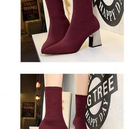 Women's boots thick heeled high-hee..