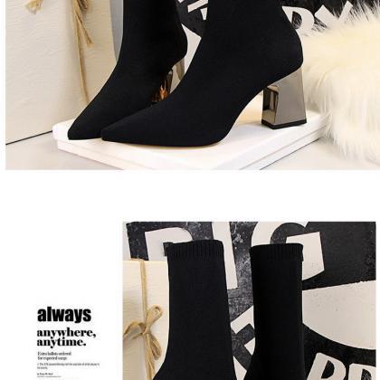 Women's boots thick heeled high-hee..