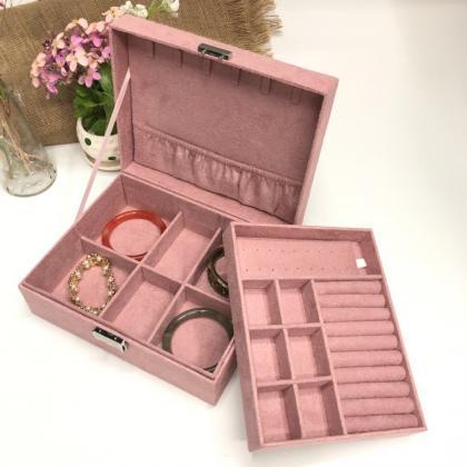 Jewelry Box for Women, Double Layer..