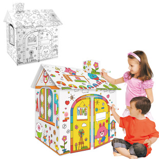 Cardboard Playhouse for Kids with M..
