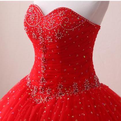  Bride Red Wedding Dress Prom Gown