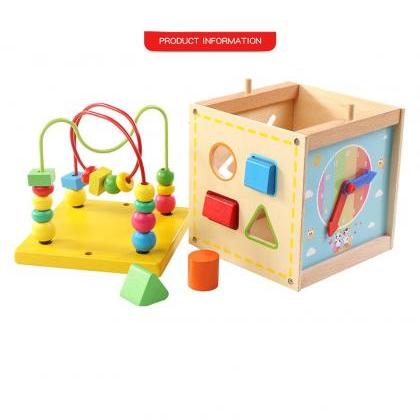 Wooden Activity Cube Toys for 1 2 3..
