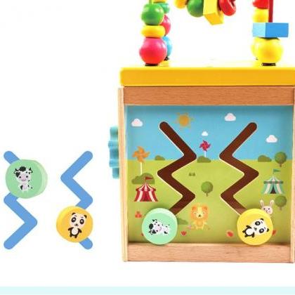 Wooden Activity Cube Toys for 1 2 3..