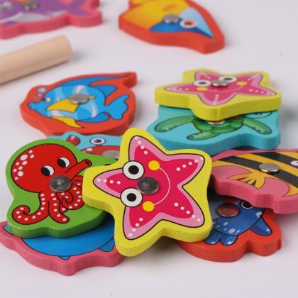 Wooden Magnetic Fishing Games with ..