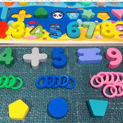 Wooden Number Montessori Math Puzzl..