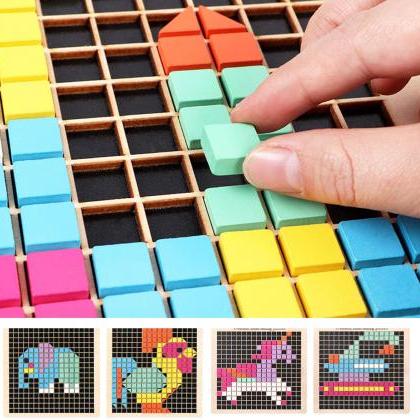 Wooden Mosaic Puzzle, 370PCS Shape ..