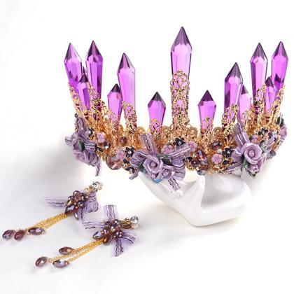 Crystal Full Round Crowns for Women..