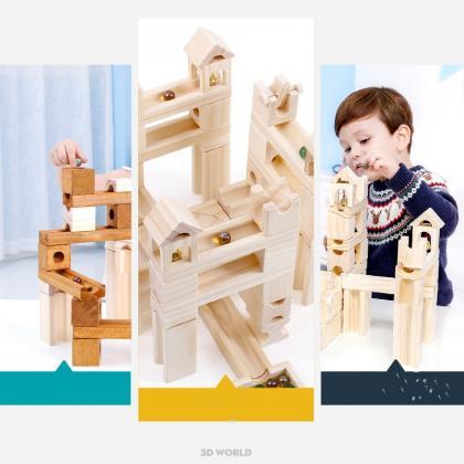 65 Pieces Wooden Classic Ramps Trac..