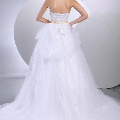 Bride white wedding dress lace wedd..