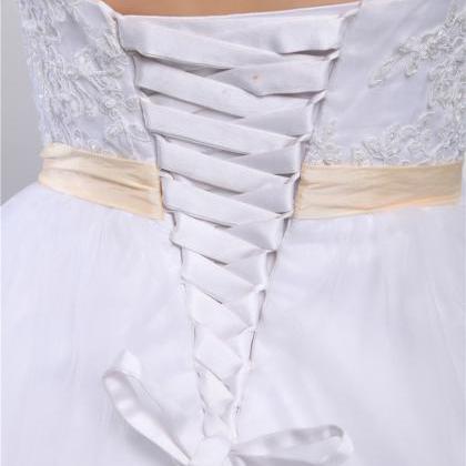 Bride white wedding dress lace wedd..