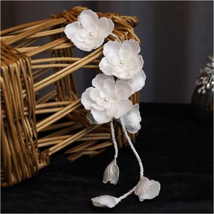Bride Handmade White Flower Headdre..