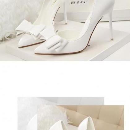 Korean style bow high heels stilett..