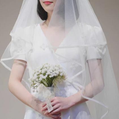 Satin dress female bride French toa..