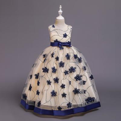 Children's gown wedding dress maxi dress lace princess skirt flower performance dress