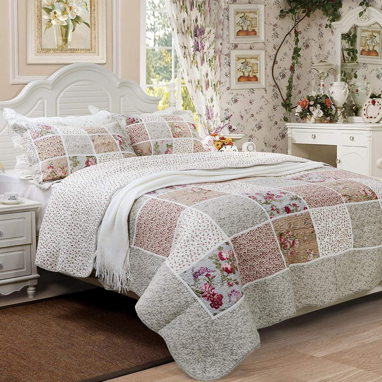 Queen Size Farmhouse Bedding Vintage Bedding Sets Girls Patchwork Quilted Bedspread Cotton Quilts Se On Luulla