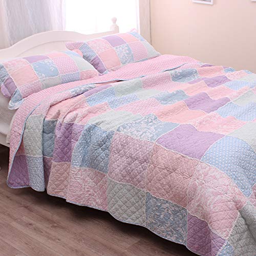 Bedsure 3 Piece Printed Quilt Set Queen Full Size 90x98 Inches
