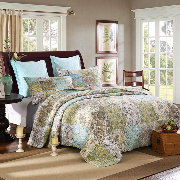 Bedsure 3 Piece Printed Quilt Set Queen Full Size 90x98 Inches