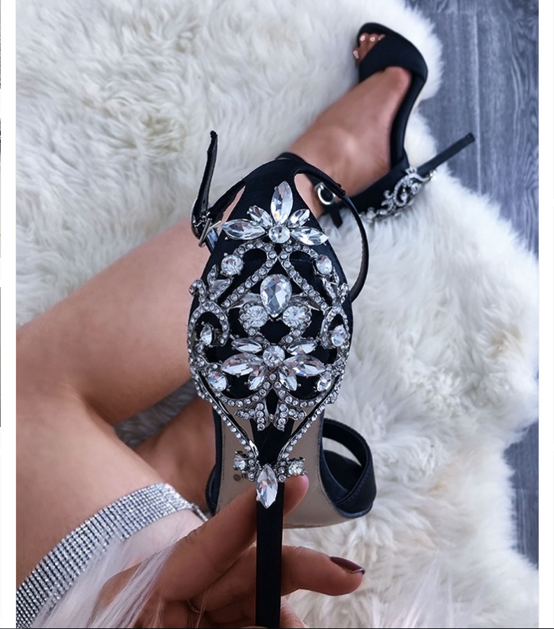 New style luxury luxury rhinestone high heel sandals for women