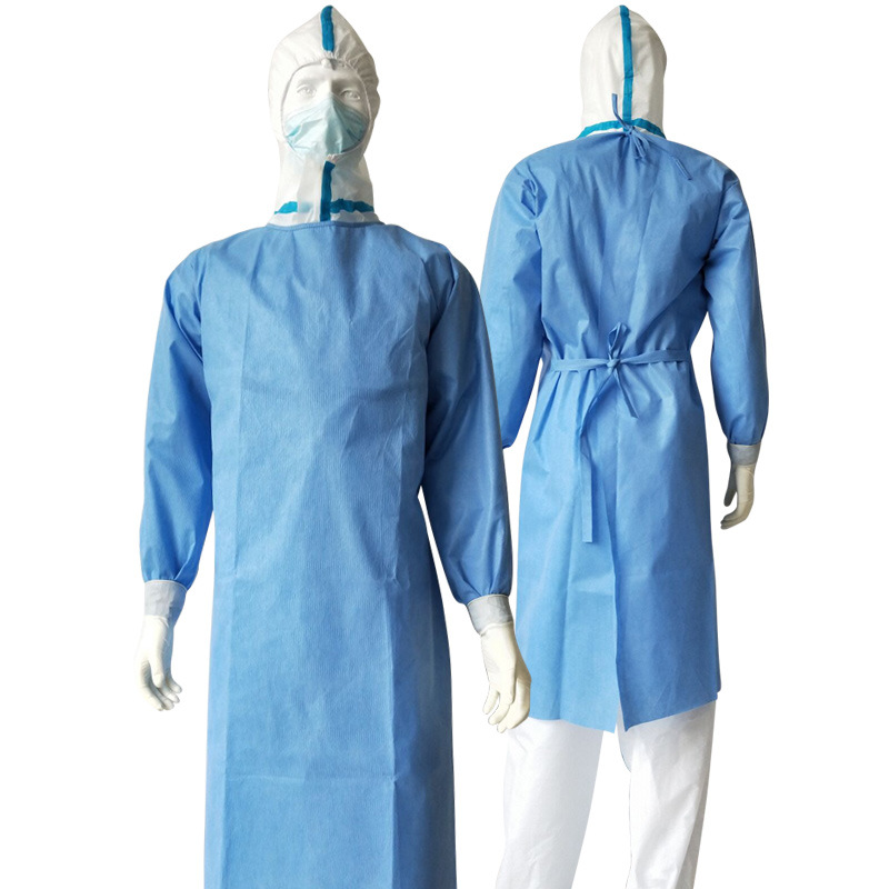 6 PCS Disposable Isolation Gowns, Universal Protective Gown Coverall, Elastic Cuff, Non-Woven, Disposable Cleaning Gowns, Indoor Outdoor Safety Personal Clothing