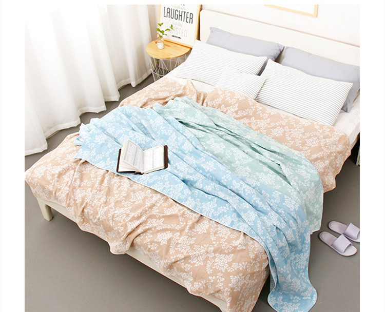 Cotton towel quilt four layer gauze single double summer soft blanket air conditioning blanket summer cool quilt