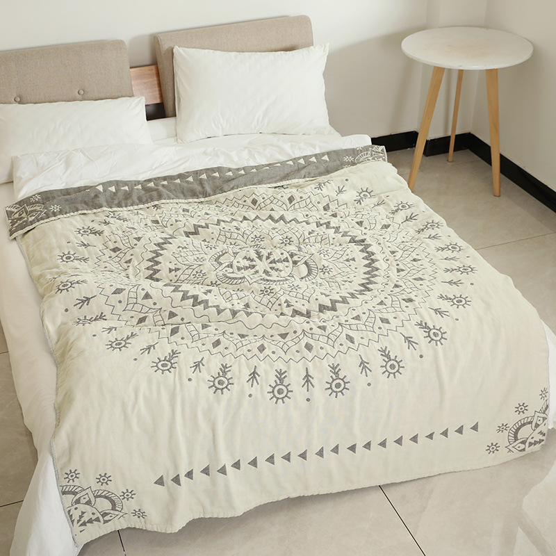 Bedding thick gauze blanket cotton sofa blanket（78x90inch）