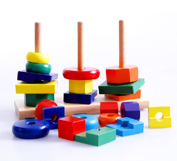 Wooden Children's Toys Geometric Stacker