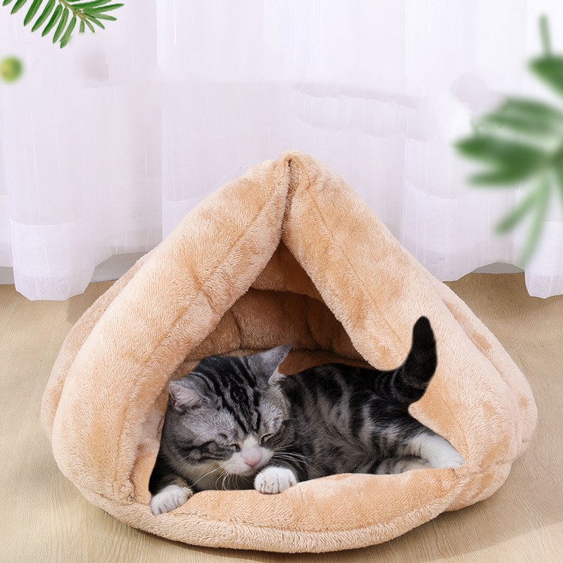 Cat hug quilt cave bed self-warming cat bed winter pet bed comfortable sleeping house suitable for indoor cats and puppies