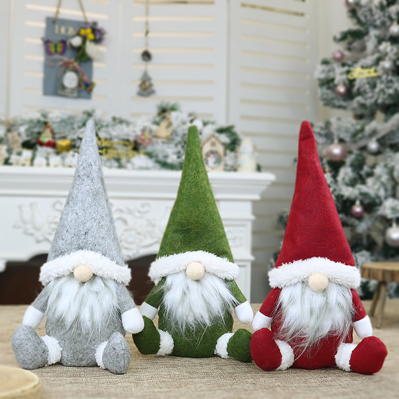 Christmas decorations window decorations for faceless elderly dolls Christmas decorations Nordic style decorative dolls