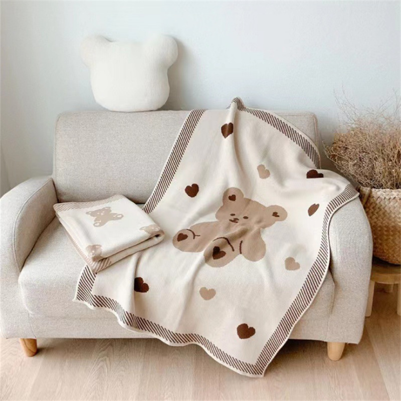 Creative Children's Bear Blanket Knitted Blanket Home Newborn Baby Blanket and Quilt
