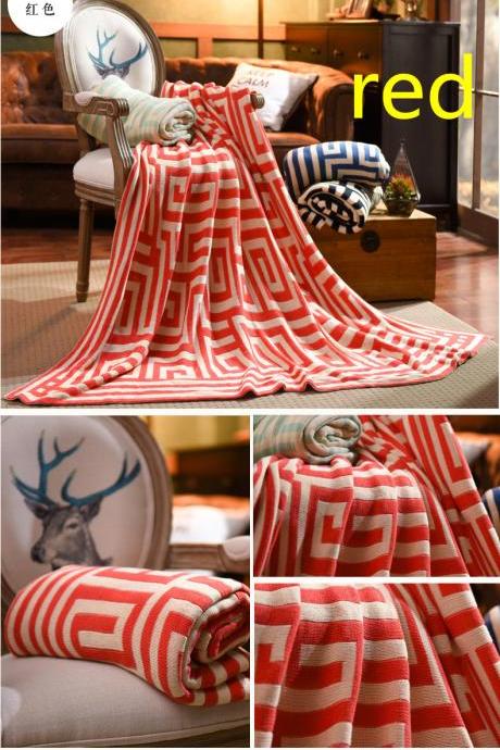 Knitted wool blanket full cotton blanket blanket double-sided air conditioning blanket