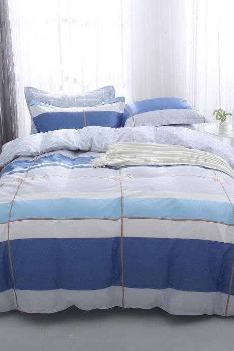 Bedding Set 3 Pieces, 100% Brushed Cotton Thick Duvet/Quilt/Comforter Cover with Flat Sheet