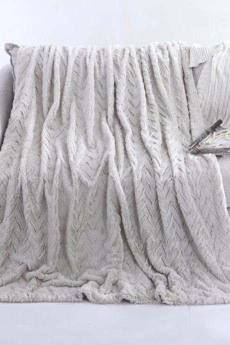 Super Soft Shaggy Faux Fur Long Hair Throw Blanket Cozy Elegant Decorative Blanket