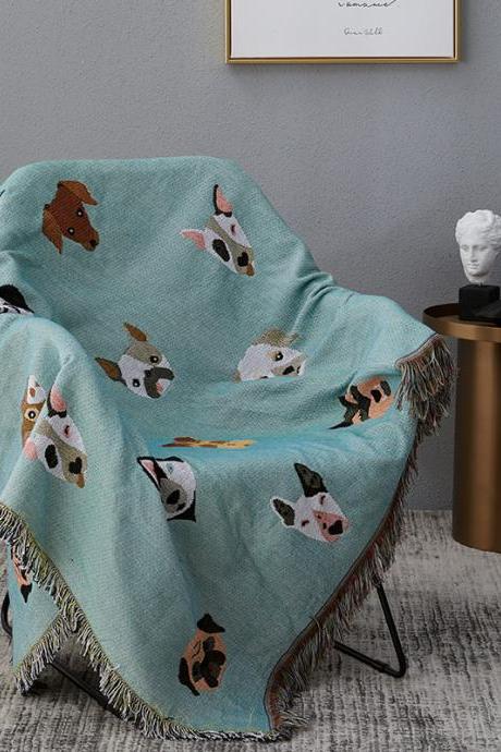 Knitted sofa towel fabric sofa cushion lazy sofa cover all-inclusive dog cartoon universal line blanket