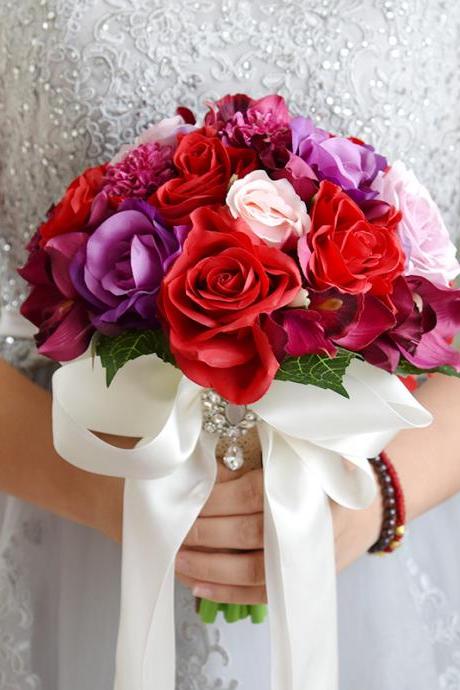 Wedding dress wedding holding flowers christmas gift bridal bouquet